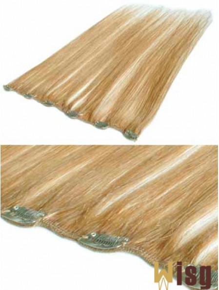 Suitable Blonde Straight Remy Human Hair Clip In Hair Extensions