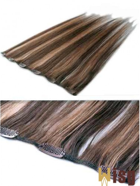High Quality Brown Straight Remy Human Hair Clip In Hair Extensions