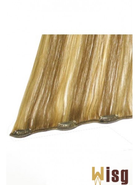 No-Fuss Blonde Straight Remy Human Hair Clip In Hair Extensions