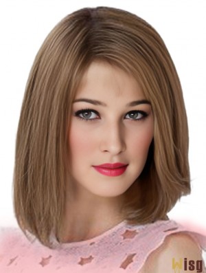 12 inch Shoulder Length New Brown Remy Human Hair Bob Wigs