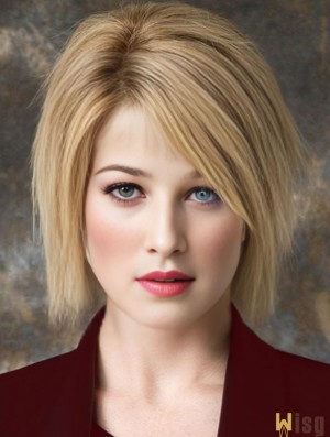 Blonde With Bangs Straight 9 inch Cheapest Human Hair Wigs