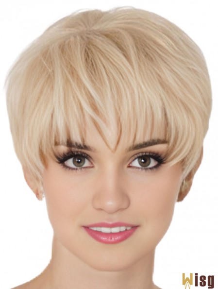 Human Hair Mono Topper With Monofilament Boycuts Short Length Straight Style