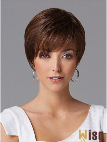 Hair Wigs For Women Cropped Length Straight Style Auburn Color