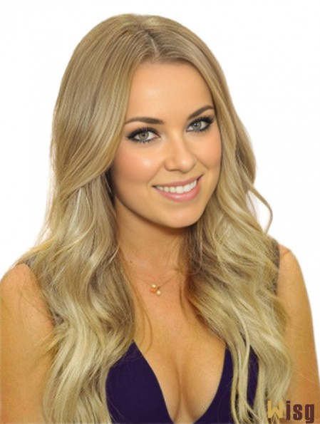24 inch Wavy Remy Human Blonde 100% Hand Tied Monofilament Wigs UK
