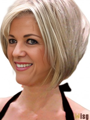 Remy Human Blonde Straight Layered  Wig Line For Sale