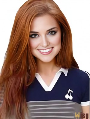 Full Lace Human Hair Wig Straight Style Long Length Cropped Color