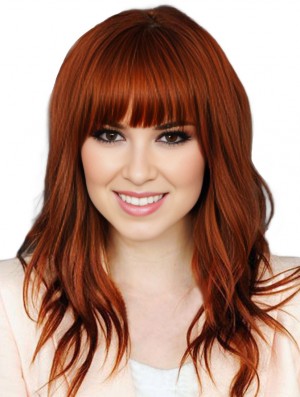 100 Percent Human Hair Lace Front Wigs With Bangs Full Lace Wavy Style