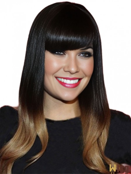  Hair Ombre/2 Color With Bangs Monofilament Long Length