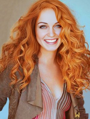 Without Bangs Long Copper Wavy 18 inch Hairstyles Human Hair Rachelle Lefevre Wigs