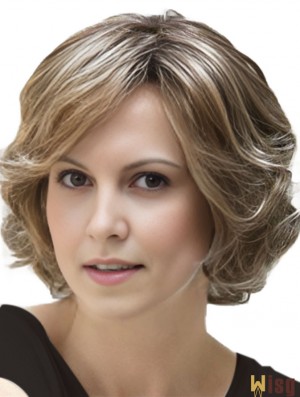 Blonde Wavy Chin Length With Bangs Ladies Monofilament Ellen Wille Wigs