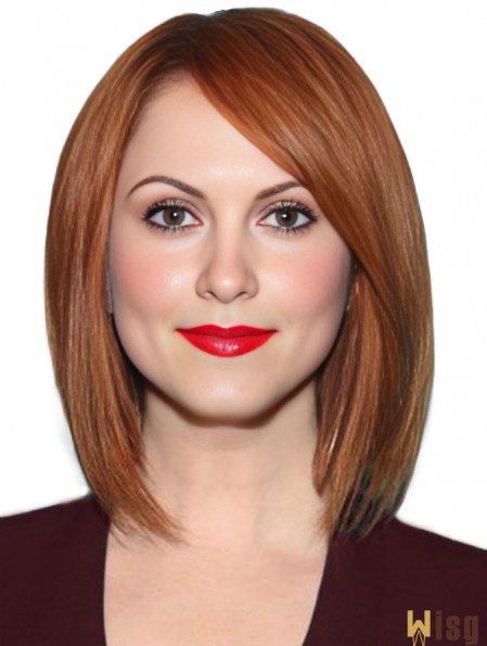 Human Full Lace  Wigs Bobs Cut Cropped Color Shoulder Length