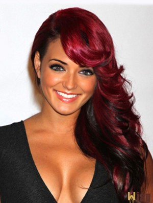 Wavy With Bangs Lace Front Great 20 inch Red Long Wigs