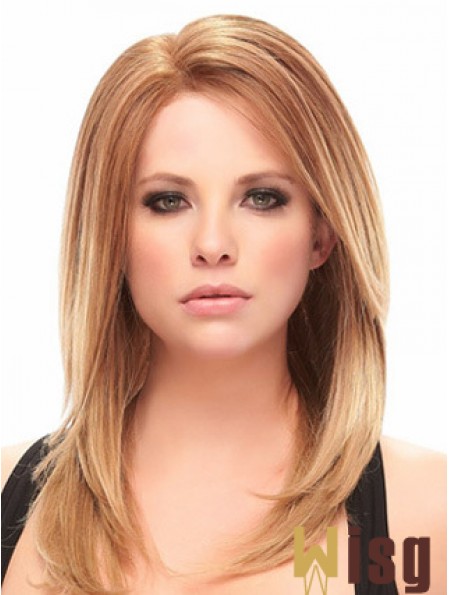 Auburn Shoulder Length Trendy Straight Without Bangs Lace Wigs