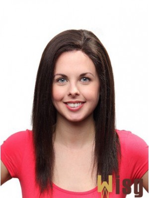 Long Straight 100% Hand Tied Remy Human Auburn Mono Wig