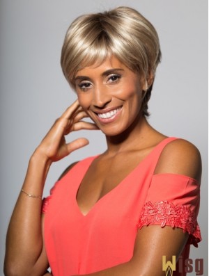 Best Short Straight Blonde Boycuts African American Wigs