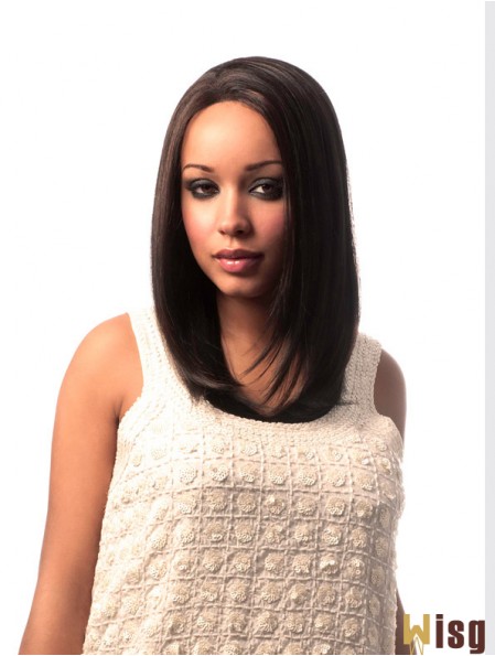 Long Brown Yaki Without Bangs Great African American Wigs