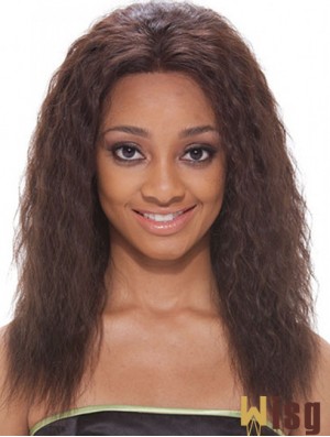 16 inch Brown Shoulder Length Without Bangs Wavy Popular Lace Wigs