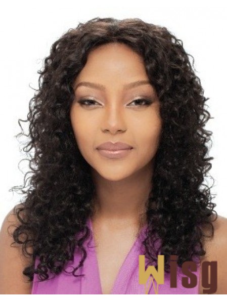 Long Black Curly Without Bangs Amazing African American Wigs