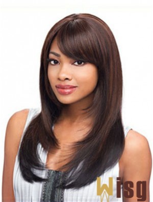 Long Auburn Straight Layered Exquisite African American Wigs