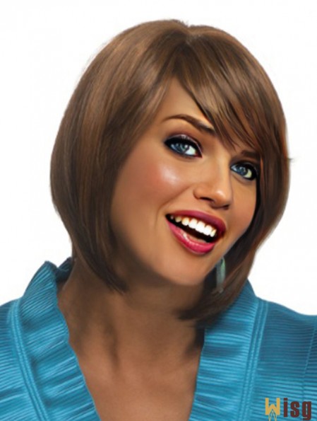 Chin Length Auburn Straight Bobs High Quality African American Wigs