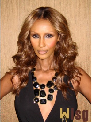 Long Wavy Lace Front Brown 18 inch Affordable Iman Wigs