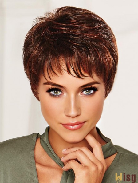 Boycuts Auburn Wavy 4 inch Cropped Synthetic Wigs