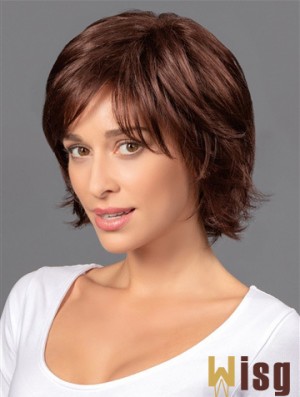 8 inch Short Cheapest Brown Wavy Bob Wigs