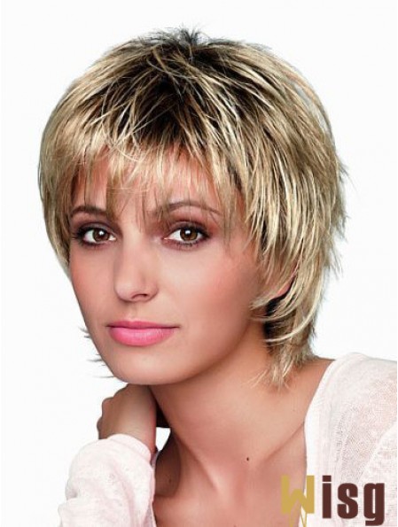 8 inch Short Designed Blonde Straight Bob Wigs