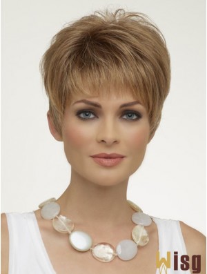 Natural Synthetic Wigs Boycuts Cropped Length Blonde Color Wigs