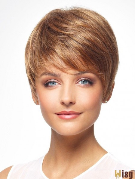 Auburn 8 inch Boycuts Cheapest Capless Synthetic Wigs