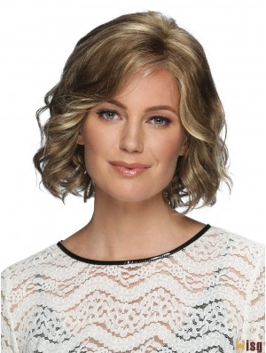 Lace Front 12 inch Wavy Blonde With Bangs Wigs