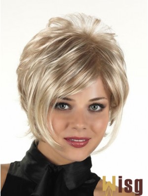 Synthetic Wigs For Sale With Capless Blonde Color Curly Style