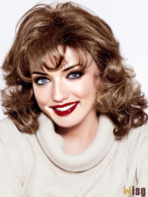 Curly Auburn Ideal Shoulder Length Classic Wigs