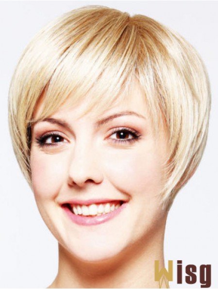 Hairstyles 8 inch Straight Blonde Layered Short Wigs