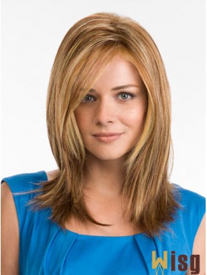 16 inch Synthetic Long Straight Blonde Monofilament Wigs