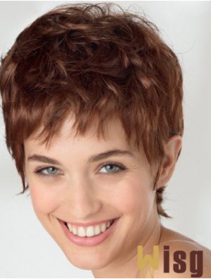 Exquisite 6 inch Wavy Auburn Boycuts Short Wigs