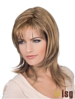 Shoulder Length Blonde Layered Wavy Perfect Full Lace Wigs