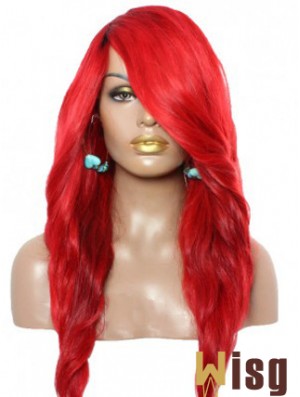 Wavy With Bangs Lace Front Amazing 22 inch Red Long Wigs