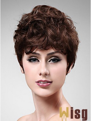Cropped Boycuts Wavy Auburn Sassy Synthetic Wigs
