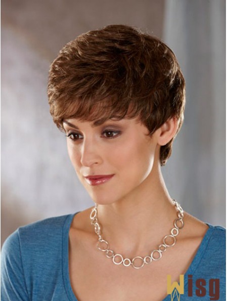 Wavy Brown Sassy Cropped Classic Wigs