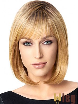 Bobs Blonde Straight Chin Length 10 inch Affordable Medium Wigs