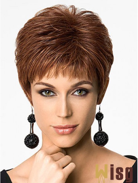 Discount 6 inch Straight Auburn Boycuts Short Wigs