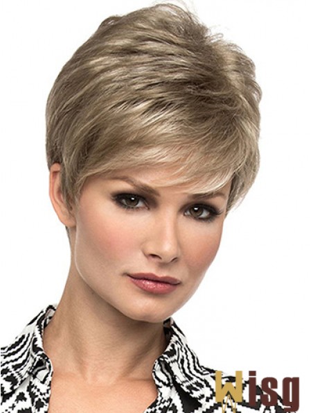 Affordable 6 inch Straight Blonde Boycuts Short Wigs