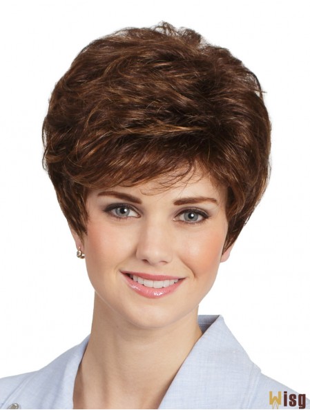 Capless Wavy 8 inch Brown Classic Wigs