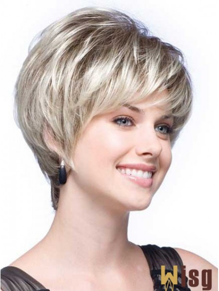 Grey Wigs With Synthetic Short Length Wavy Style