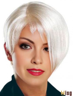 Durable Short Straight Grey Lace Front Wigs