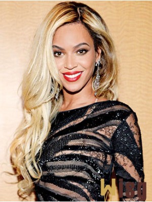Blonde Long Wavy Without Bangs Lace Front 24 inch  Wigs