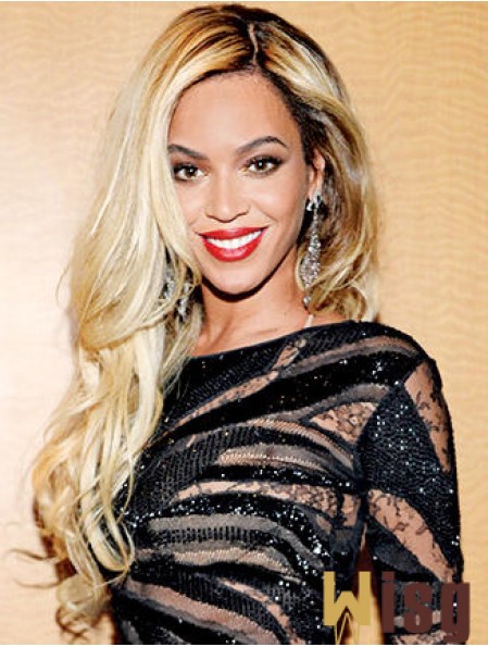Blonde Long Wavy Without Bangs Lace Front 24 inch  Wigs
