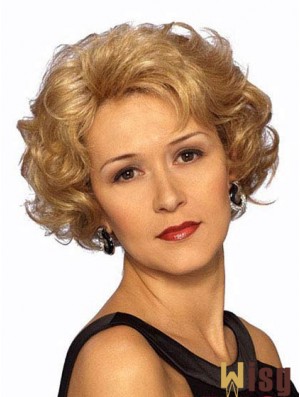 Stylish Blonde Short Wavy Layered Lace Front Wigs