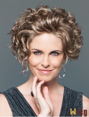 Curly Brown Designed Short Classic Wigs